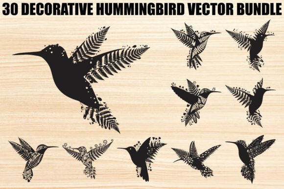 Download Decorative Floral Hummingbird Bundle - Bird bundle Collection