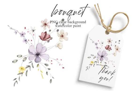 Download Watercolor Wild Flowers Clipart Bouquet. - Bouquet Collection