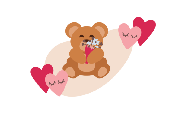 Download Baby Bear &amp; Valentine Bouquet Love Style - Bouquet Collection