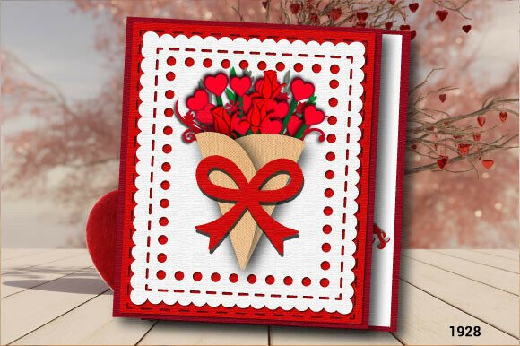 Download Valentine Bouquet Gift Card with Bow1928 - Bouquet Collection