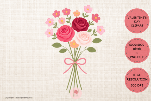 Download Rose Valentine Bouquet Clipart 15 - Bouquet Collection