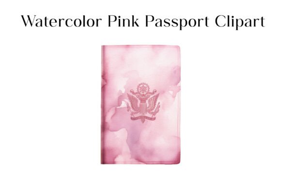 Download Watercolor Pink Passport Clipart - Passport clipart Collection