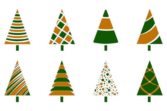 Download Vector Set of Cartoon Christmas Trees - Cartoon Collection
