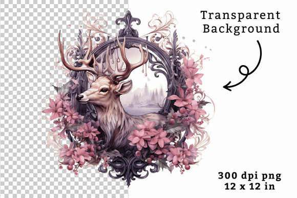 Download Christmas Watercolor Reindeer Clipart PN - Watercolor reindeer clipart Collection